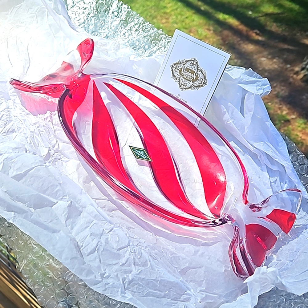 Shannon crystal holiday candy dish
